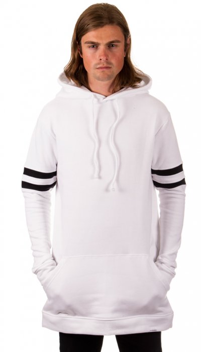 Two Stripe Hooded Sweater - White