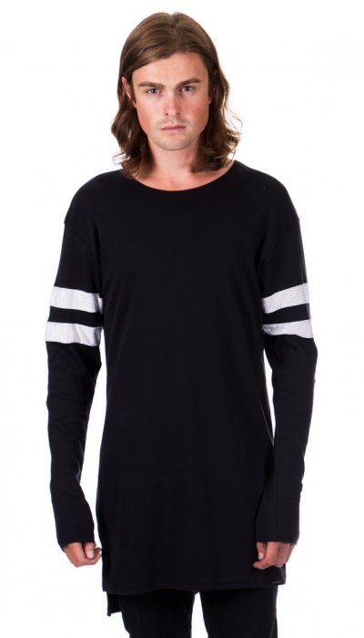 2 Stripe Long Sleeve T-Shirt - Black