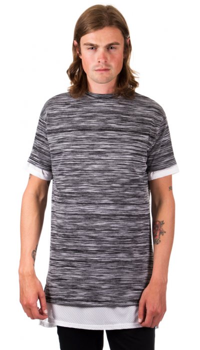Double Layer T-Shirt - Grey/White