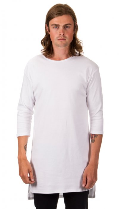 Three Quarter Sleeve T-Shirt - White
